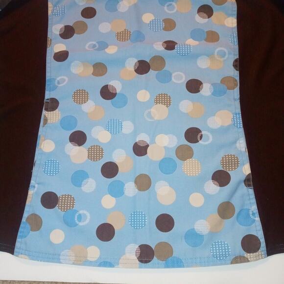 Womens Scrub Top lot of 2 Size L SB Scrubs green Cherokee blue and brown used - Picture 10 of 12